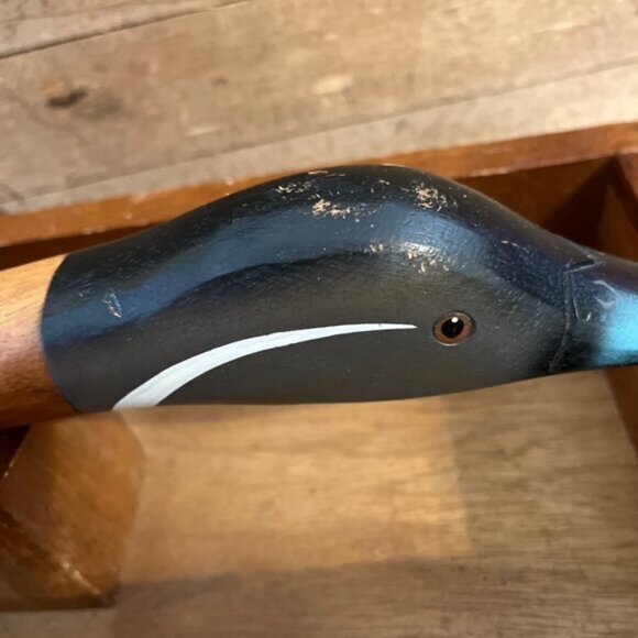 1950's Vintage Beautiful Maple Hand Painted Mallard Duck Nut Cracker - Picture 4 of 11